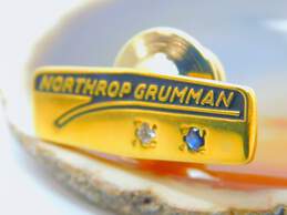 10K Yellow Gold Sapphire & Diamond Accent Northrop & Gruman Service Pin 2.5g alternative image