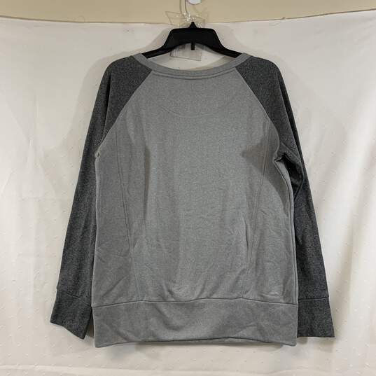 Women's Grey Adidas Raglan Sweatshirt, Sz. L image number 2