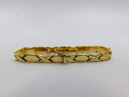 Milor 14K Gold Puffed X & Hexagon Linked Bracelet 8.6g