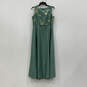 NWT Womens Green Floral Sequin Round Neck Sleeveless Maxi Dress Size Medium image number 2