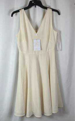 NWT Gal Meets Glam Collection Womens Cream Sleeveless Fit & Flare Dress Size 2