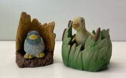 2 Woodlands Surprises Blue Bird and Duck Porcelain Figurines