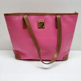 AUTHENTICATED DOONEY & BOURKE CHARLESTON PINK PEBBLED LEATHER TOTE BAG 15x11x5in