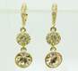 Designer Givenchy Gold Tone & Rhinestone Drop Earrings 5.9g image number 1