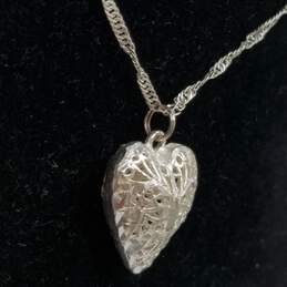 Sterling Silver Gemstone Arrow/Crystal Dangling/Filigree Heart Pendant. 21in Necklace Bundle 3pcs. 20.3g alternative image