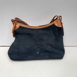 Dooney & Burke Suede Navy Blue And Brown Leather Shoulder Bag alternative image