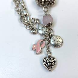 Designer Brighton Silver-Tone Breast Cancer Pink Ribbon Charm Necklace alternative image