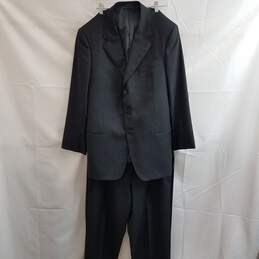 Black Striped Armani Collezioni 2 Piece Suit Size 44R