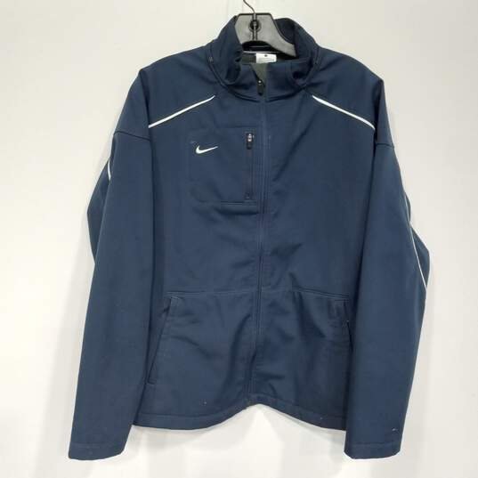 Nike Blue Softshell Fleece Lined Jacket Women's Size L image number 1