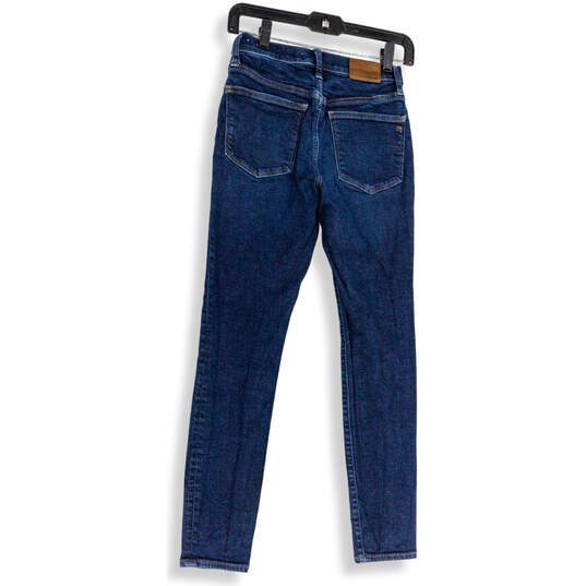 Womens Blue Denim Stretch Medium Wash Pockets Skinny Leg Jeans Size 25 image number 2