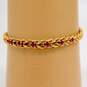Vintage 14K Yellow Gold Ruby Double Rope Chain Bracelet 11.5g image number 6
