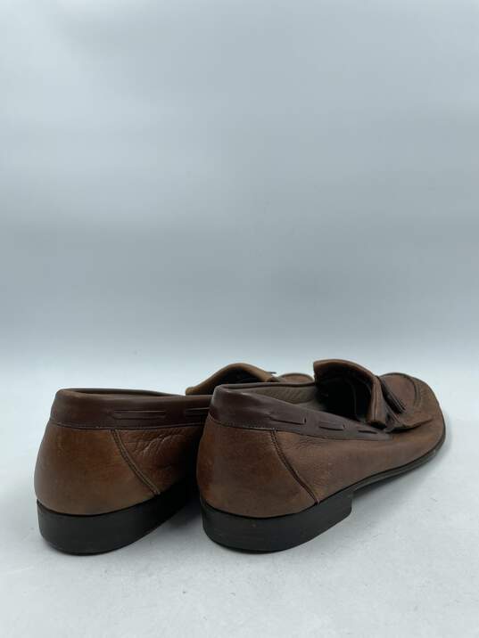 Authentic Bally Fringe Brown Loafers M 10M image number 4