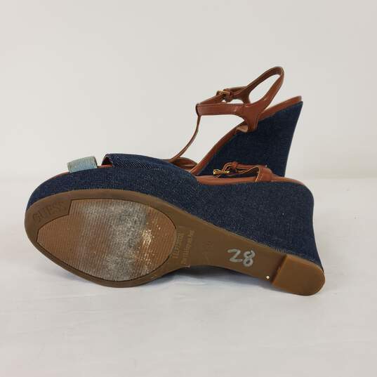 GUESS Denim Sandal Wedge Heels Shoes Size 8.5 M image number 5