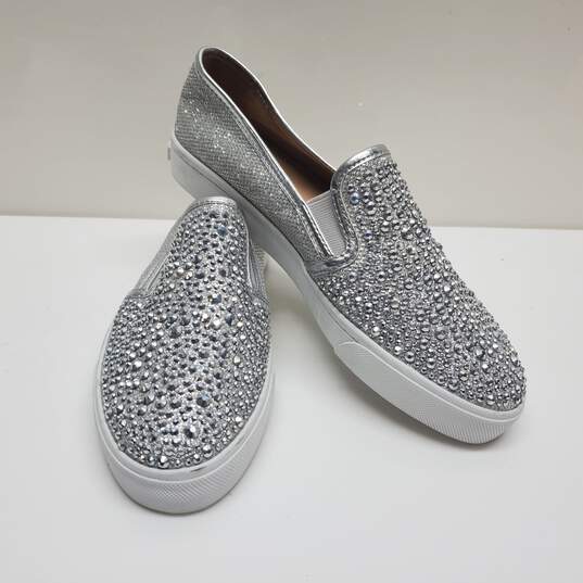 INC International Concepts Silver Rhinestone Slip on Casual Shoes Women's Sz 7 image number 4