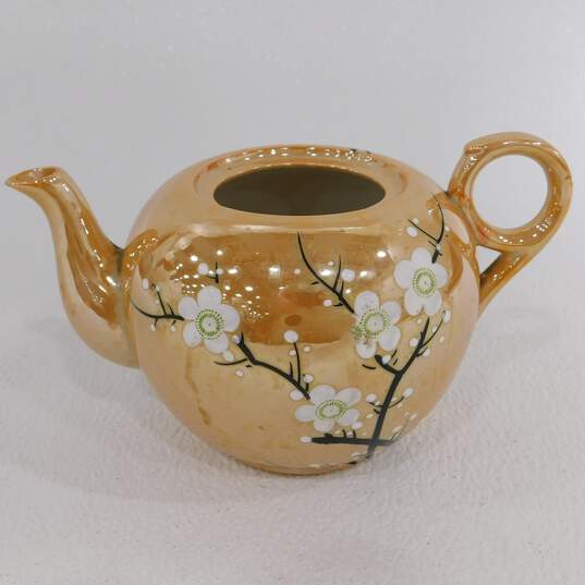 Vintage Japan Lusterware Tea Set 13 piece Cherry Blossom peach TA Made in Japan image number 6