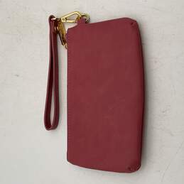 Chloe Womens Pink Zipper Pocket Rectangle Clutch Wristlet Wallet alternative image