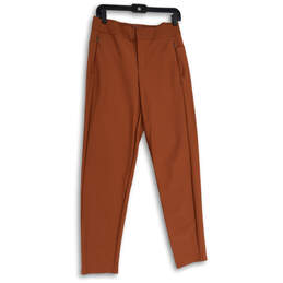 Womens Brown Flat Front Zipper Pocket Skinny Leg Ankle Pants Size 8/T