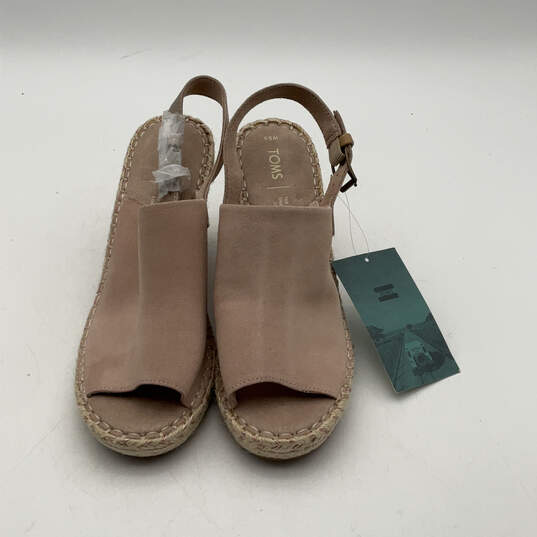 NWT Womens Monica Pink Suede Buckle Wedge Heel Slingback Sandals Size 9.5 image number 1