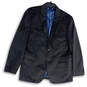 Mens Black Paisley Notch Lapel Single Breasted Two Button Blazer Size L image number 1