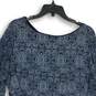 NWT Rose & Olive Womens Blue Printed V-Neck 3/4 Sleeve Pullover Blouse Top Sz 2X image number 4