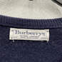 Mens Navy Blue Long Sleeve V-Neck Knitted Pullover Sweater Size 48 image number 3