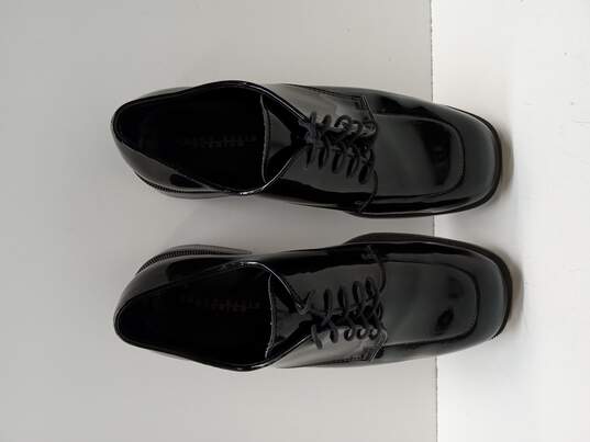 Perry Ellis Evening Men's Black Patent Leather Derdy Shoes Size 9.5 image number 5