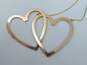 14K Yellow Gold Interlocked Open Heart Pendant Box Chain Necklace 5.1g image number 5