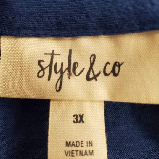 Style & Co Women Blue Polo 3X NWT image number 1
