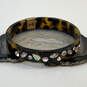Designer J. Crew Gold-Tone Tortoise Shell Clear Rhinestone Bangle Bracelet image number 2