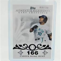 2008 Gary Sheffield Topps Moments & Milestones 010/150 Jersey Number 1/1 Florida Marlins