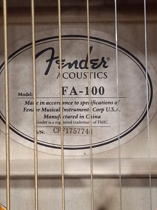 Fender FA-100 Classic 6 String Guitar image number 2