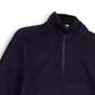 Mens Blue 1/4 Zip Mock Neck Long Sleeve Tight-Knit Pullover Sweater Size S image number 3