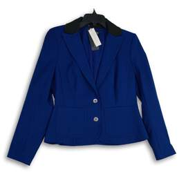 NWT 7th Avenue Design Studio NY&C Womens Blue Two Button Blazer Size 6