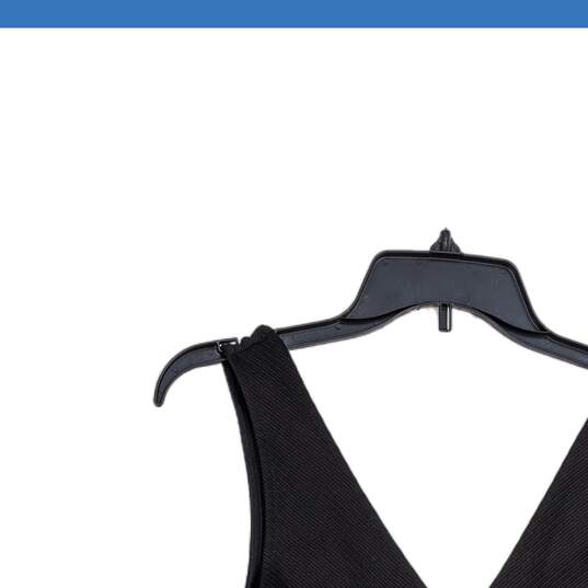 H&M Womens Black Pleated Sleeveless V-Neck Short Fit & Flare Dress Size Medium image number 4