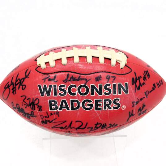 Wisconsin Badgers Autographed Football image number 4