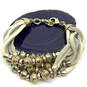 Designer Lucky Brand Gold-Tone Multi Strand Leather Strap Beaded Bracelet image number 1