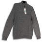 NWT Womens Gray Marled Mock Neck Long Sleeve 1/2 Zip Pullover Sweater Sz L image number 1