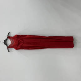 Womens Red Beaded Sleeveless Side Slit Back Zip Bodycon Dress Size Medium alternative image