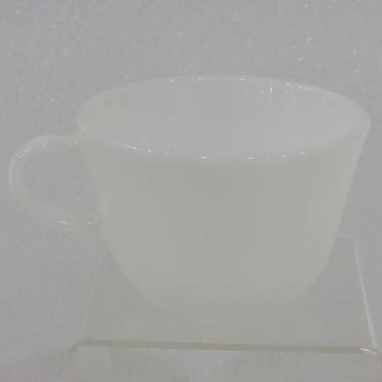 Vintage  Set of 7Corning ware White Milk Glass Coffee Tea Cup Mug Plain Solid image number 2