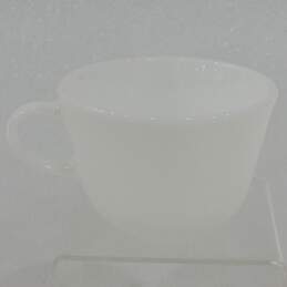 Vintage  Set of 7Corning ware White Milk Glass Coffee Tea Cup Mug Plain Solid alternative image
