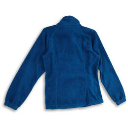 Women's Blue Fleece Long Sleeve Mock Neck Full-Zip Jacket Size Small alternative image