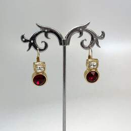 Designer Swarovski Gold-Tone Leverback Fashionable Dangle Earrings