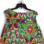 NWT Womens Multicolor Abstract Ruffle Neck Sleeveless Mini Dress Size 20W image number 4