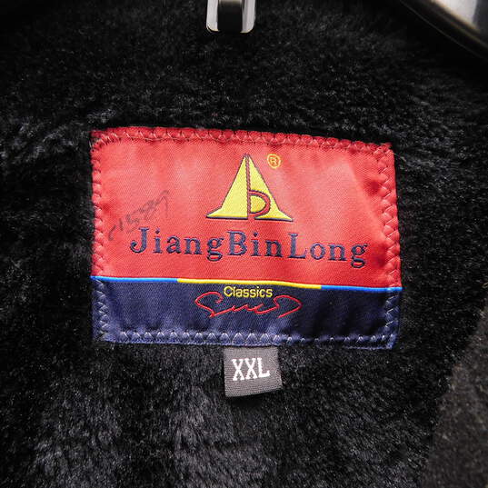 Jiang Bin Long Men Black Peacoat Sz XXL image number 4