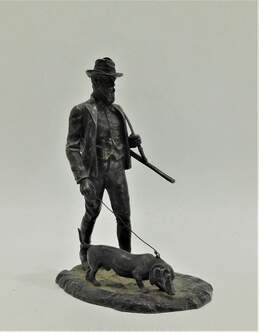 Unbranded Hunter Walking Dog Bronze Sculpture alternative image