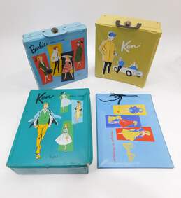 Vntg Mattel 1961-62 Barbie & Ken Ponytail Doll Carry Cases