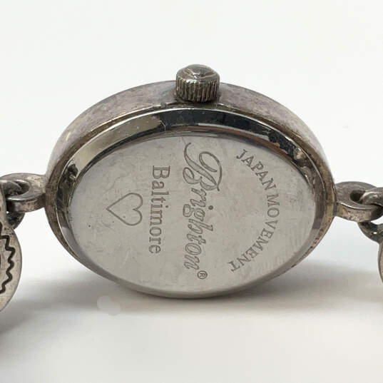 Designer Brighton Silver-Tone Oval Heart Band Analog Dial Quartz Wristwatch image number 3