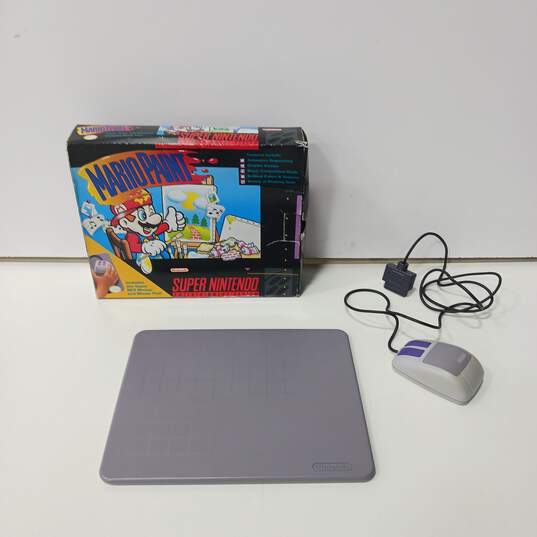 Super Nintendo Mario Paint Mouse & Mouse Pad NO GAME - IOB image number 1