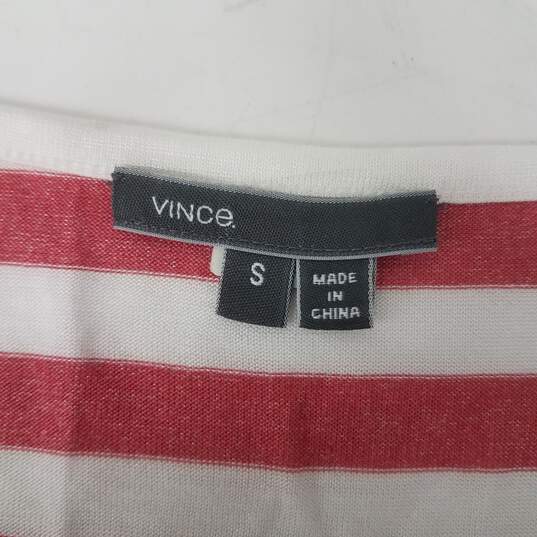 Vince WM's Rayon & Polyester Striped White & Pink Long Sleeve Sweater Size SM image number 3