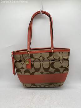 Coach Womens Khaki Coral Handbag alternative image
